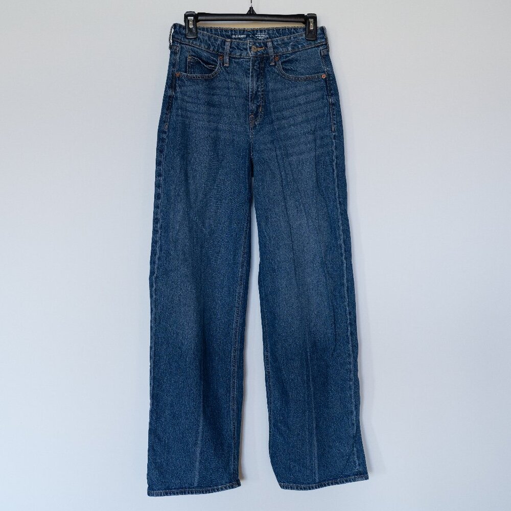 Old Navy Extra High Rise Sky Hi Wide Leg Blue Jeans with Secret Smooth Pockets